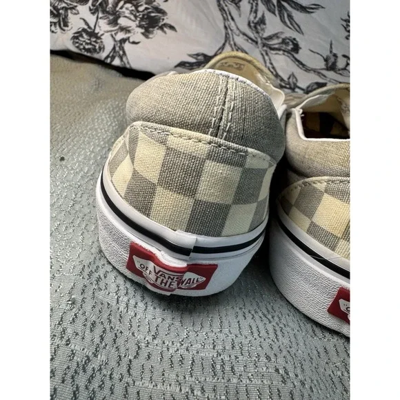 Vans Slip-On Checkerboard Skate Shoe Gray White Women's 9 Men 7.5 - Picture 10 of 13